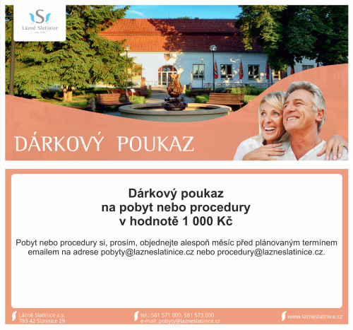 Poukaz na pobyt nebo procedury v hodnotě 1 000 Kč